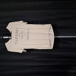 Cream Graphic Tee with Fun Text